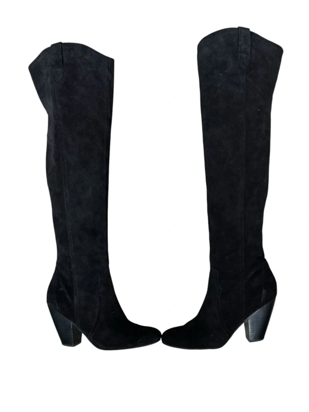 Corso Como Black Suede Over the Knee Boots Size 9 M Block Heel Tall